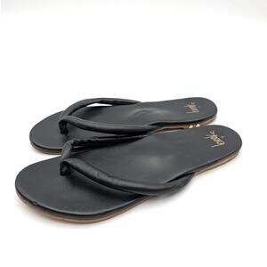 Beek Sunbeam Leather Flip Flop Sandal Women's Black Leather Size US9 EU40